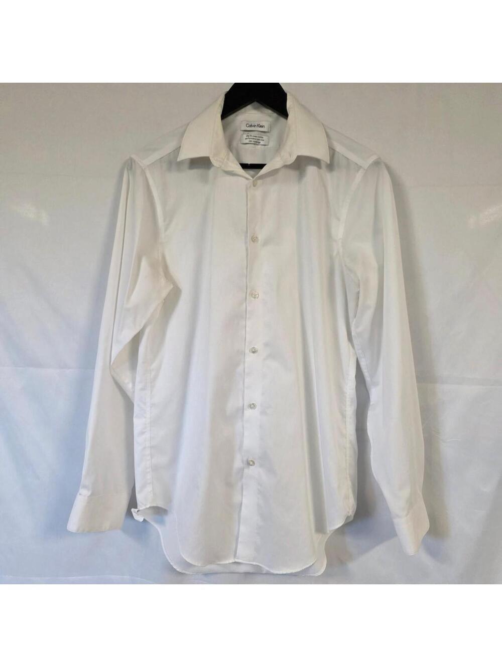 Calvin Klein white button down long sleeve slim fit coupe